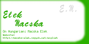 elek macska business card